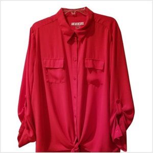 Allison Daley Red Tie Front Blouse